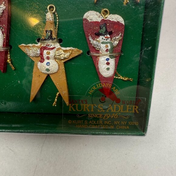 Kurt S. Adler Snowman Star Ornaments 5 Christmas Holiday Folksy Snowy Creek - Picture 2 of 4